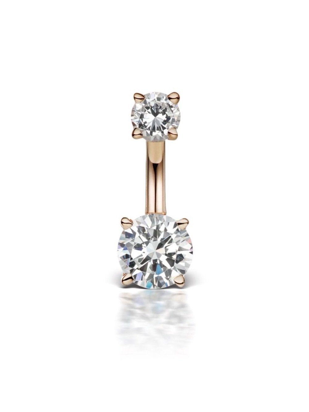 Maria Tash Rose Gold  Cubic Zirconia Double Prong Barbell